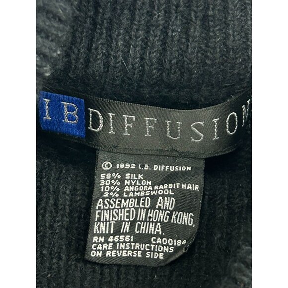 VTG IB Diffusion Black Knit Sweater Womens Small Dress Metallic Geometric Design - Picture 12 of 12